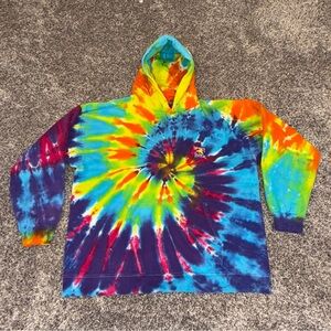 The Salty Dog Cafe Hilton Head South Carolina Hoodie Rainbow Tie Dye Adult Large